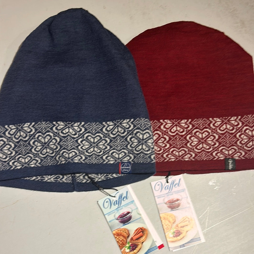 Vaffellue rød eller blå