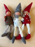 Nisse hengeben rød/hvit/ grå