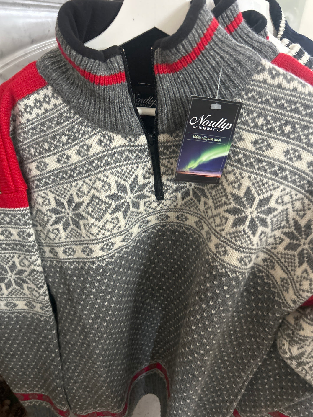 Nordlys grå/rød glidelås L