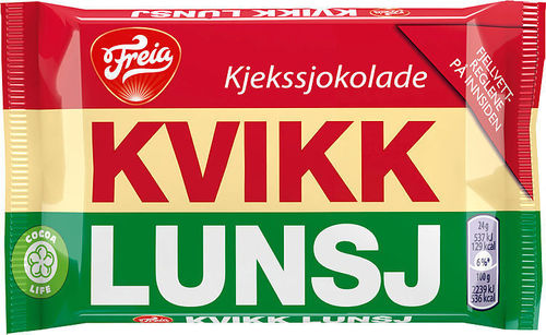 Kvikk Lunsj 47g Freia - Biscuit enrobé de chocolat au lait