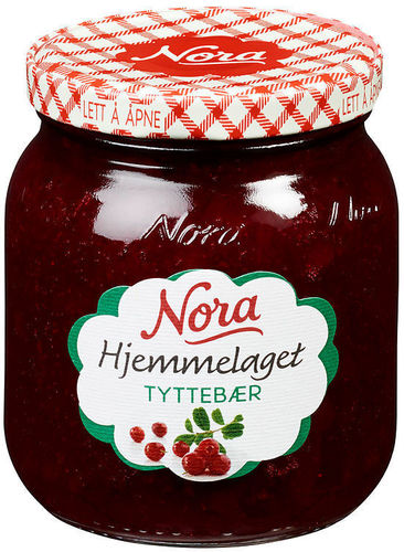 Tyttebærsyltetøy Nora hjemmelaget 400g - Confiture d'airelle rouge